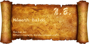 Németh Baldó névjegykártya
